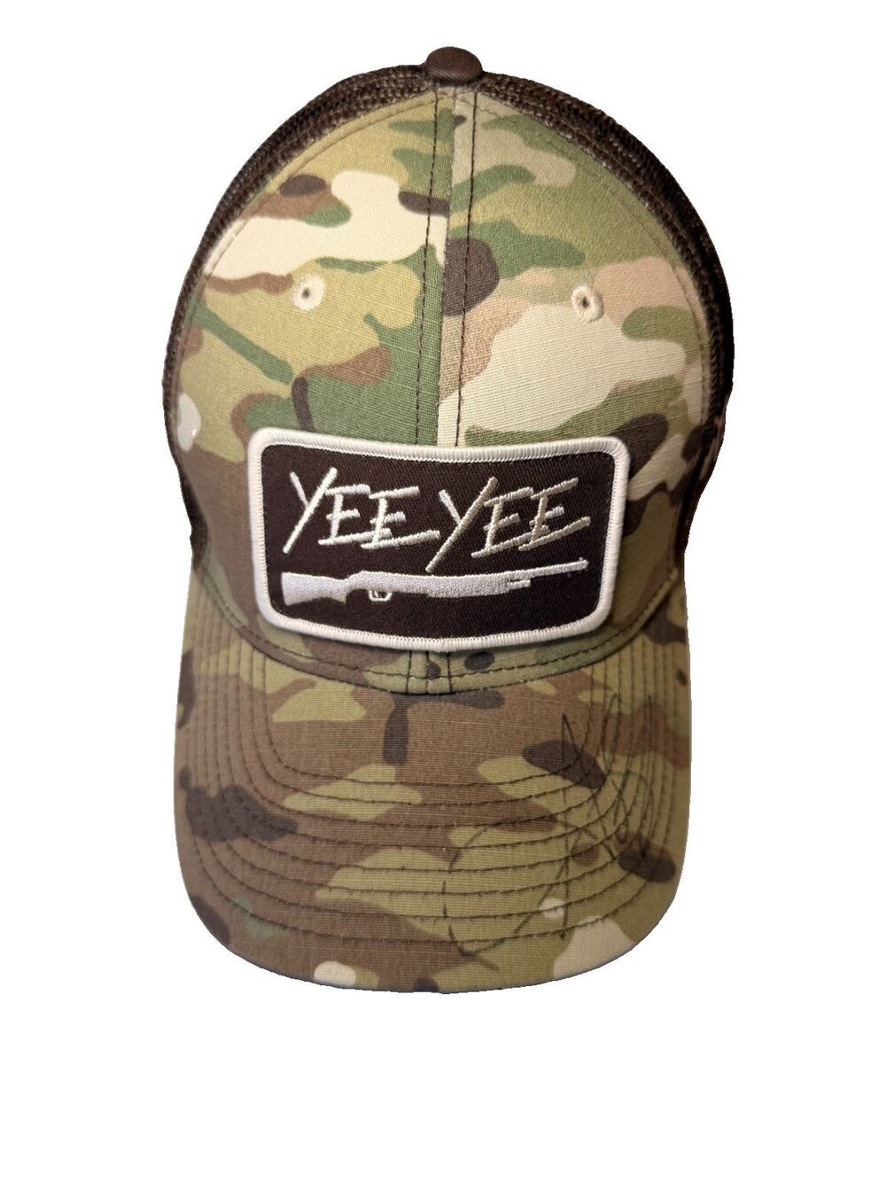 Yee Yee Trucker Hat Camo Shotgun Patch Snapback